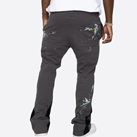 Pantalon de survêtement évasé ample pour homme avec logo personnalisé, coupe droite, rayures larges, style baggy