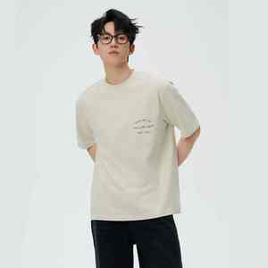 T-shirt pour homme en coton personnalisé à manches courtes, style tendance imprimé, col rond, coupe ample - Product Image 5