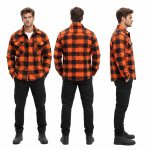 <b>Men</b> Plaid Flannel Shirt <b>Jackets</b> Long Sleeve <b>Men</b> Turn Down Collar Button Down <b>Jackets</b> Casual WInter Wear Warm Cotton <b>Jackets</b> - Product Image 5