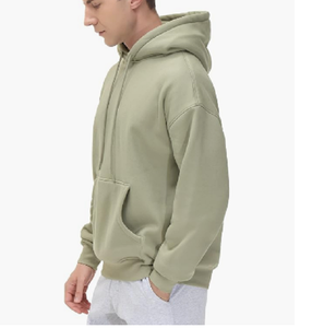 Sweat-shirt à capuche pour homme personnalisé, imprimé sur le devant, épais, en molleton 300-350 g/m², à épaules tombantes, motif uni, tricoté - Product Image 1