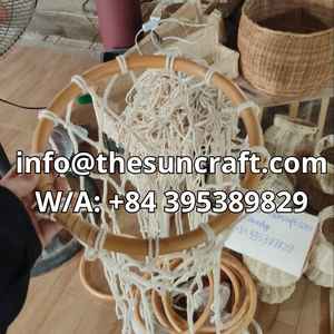 Boho Style Rattan Basketball Hoop Kids Wall Hanging Handmade Wicker Sport Board Toy for Active Fun and <b>Room</b> Decoration - Product Image 6