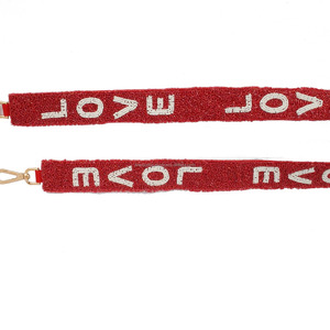 Correa de Hombro Hecha a Mano con Cuentas Rojas y Gancho, Estilo Vintage, Bordado Personalizado, Ecológica e Impermeable, para Bolsos de Hombro - Amor - Product Image 1