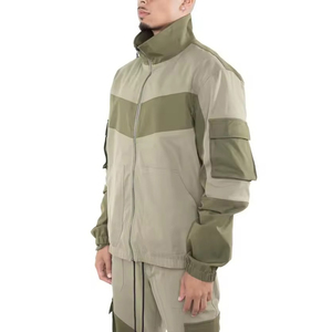 Survêtement coupe-vent réfléchissant haut de gamme pour homme, ensemble de sport color block résistant au vent, en promotion - Product Image 2