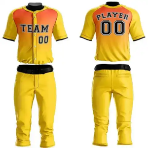 Ensemble d'uniformes de baseball de haute qualité, fabrication OEM, vente en gros, vêtements d'équipe personnalisés, uniforme de baseball sportif avec design et matériaux sur mesure - Product Image 1