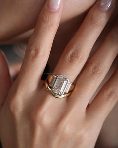 Igi/gia แล็บตัดเพชรวินเทจ14K สีเหลืองแหวนแต่งงาน/งานหมั้นใส่ได้ทั้งชายและหญิงสีขาวทองคุณภาพดีสำหรับงานปาร์ตี้ครบรอบ-คุ้มค่า - Product Image 1