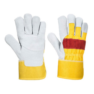 Genuine Leather Men's Heat Resistant Touchscreen Breathable Silicone-Free Safety <b>Gloves</b> Solid Color - Product Image 1