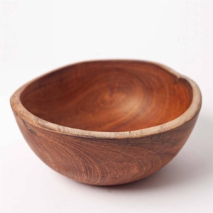 Bol de service en bois fait main, imprimé émail, pour salade et fruits, bol décoratif rustique en bois de manguier, vaisselle de cuisine, bol de rangement - Product Image 2