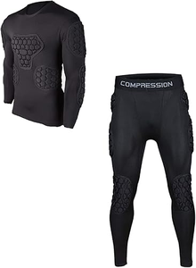 Tenue de compression rembourrée pour gardien de but en EVA, avec leggings et haut antidérapants pour le sport et le fitness en extérieur - Product Image 5
