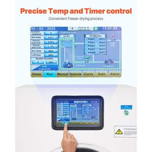 Machine de lyophilisation alimentaire 8,8-13,2 LBS/lot, 4 plateaux, pompe à vide, minuterie et température réglables, pour fruits et légumes - Product Image 4