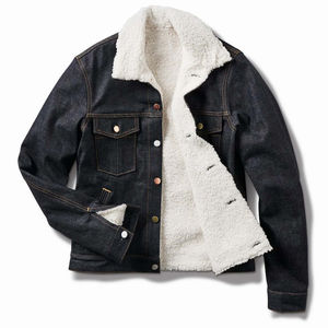 Top Selling <b>Custom</b> Designed High Street Style <b>Denim</b> <b>Jacket</b> For Men's Winter Breathable Sherpa Fleece Lining and Fur <b>Denim</b> <b>Jacket</b> - Product Image 5