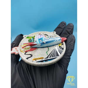Pendentif personnalisé Iced Out Brf Rocket Man, bijoux hip-hop bling, pendentif en émail 3D avec diamants, pendentif de charme, bijoux rap - Product Image 2