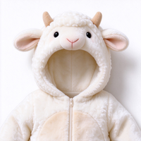 Combinaison bébé agneau personnalisée, barboteuse animale mouton, tenue bébé en peluche, combinaison à capuche agneau, costume animal nouveau-né
