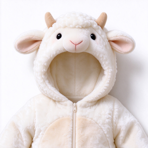 Mono de cordero personalizado para bebé, pelele de oveja, conjunto de felpa para bebé, mono con capucha de cordero, disfraz de animal para recién nacido - Product Image 3