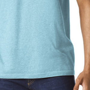 เสื้อยืดผู้ชาย CVC สีฟ้าอ่อน ผ้าคอตตอนผสมพรีเมียม แขนสั้น ระบายอากาศได้ดี น้ำหนักเบา สวมใส่สบาย เสื้อเปล่าไม่มีลาย - Product Image 5