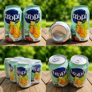 Cóctel de Maracuyá, Guayaba y Fresa, Marca Tropi, Lata de Aluminio de 330 ml, Sabor Intenso, Precio Competitivo, Venta al por Mayor, Agosto - Product Image 1