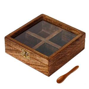 Wood Spice <b>Box</b> Premium Best Selling Indian Wooden Spice <b>Box</b> Decorative Wood Spice <b>Box</b> - Product Image 5