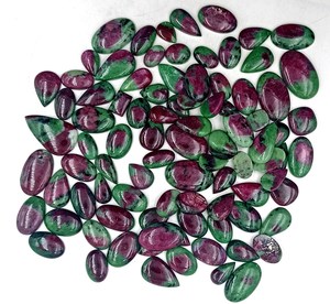 Cabujón de Rubí Zoisita Natural con Base Plana para Anillo o Colgante, Joyería Hecha a Mano, Suministro de Piedras Preciosas Sueltas, Lote al por Mayor - Product Image 5