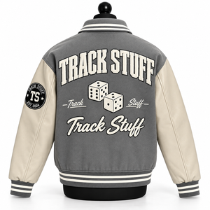 Veste de baseball personnalisée pour homme, style Varsity, en laine et coton, manches en cuir PU, logo brodé personnalisé, streetwear, hiver - Product Image 3