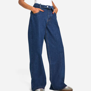 Jeans de mezclilla rectos para mujer, casuales, con abalorios, desgastados, rotos, lavados, suministro de fábrica, proveedor OEM, fábrica de ropa - Product Image 5