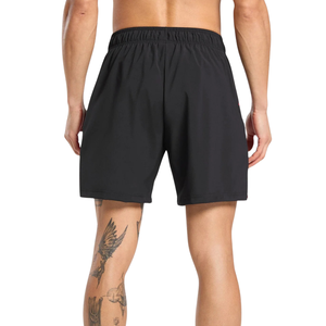 Shorts de sport pour homme 7 pouces coupe ajustée respirants pour l'entraînement, la course et le fitness Noir Conditioning Rouge - Product Image 2