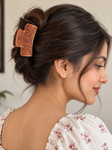 Pinzas para el Cabello de Cuero Hechas a Mano con Diseño Bordado, Elegantes y Bonitas, Accesorios para el Cabello de Mujer, Novedad 2026 - Product Image 3