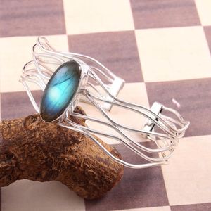 Pulsera de labradorita azul brillante, plata de ley 925, pulsera ajustable hecha a mano, joyería de piedras preciosas naturales, regalo para mujer - Product Image 4