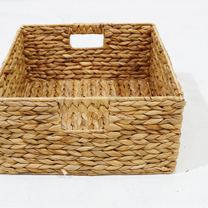 Modern Large <b>Rectangular</b> Water Hyacinth Storage <b>Basket</b> with Built-in Handles Eco-Friendly Multi-Purpose Design - Product Image 6