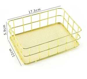 Modern Gold Metal <b>Wire</b> Fruit Bowl Starburst Geometric Design Decorative Tabletop Centerpiece <b>Basket</b> Kitchen Countertop Tray - Product Image 1