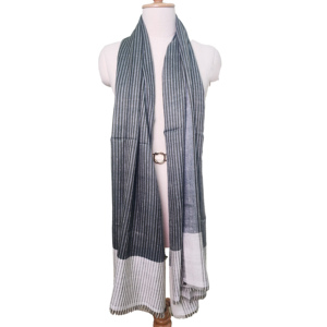 Chal de Cachemira Hecho a Mano para Otoño, de Alta Calidad, con Rayas, Estilo Vintage, Bufanda Larga Dobby para Hombre y Mujer, 120g - Product Image 1