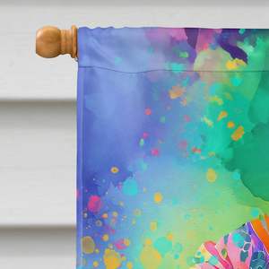 Grand Schnauzer Multicolore Hippie Dawg Maison Drapeau Porche Manche Poteau Décoratif Cour Bannière Oeuvre Tenture Murale Fait Polyester - Product Image 3
