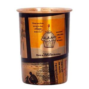 Vaso de Cobre con Diseño Temático de Cumpleaños, Vaso de Agua Creativo de Diseñador, Taza de Metal Artística para Beber, Regalo, Vaso Reutilizable - Product Image 3