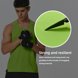 Men's Reflective Tank Top Solid Green Quick Dry Sporty O-Neck Knitted <b>Running</b> <b>Singlet</b> - Product Image 3