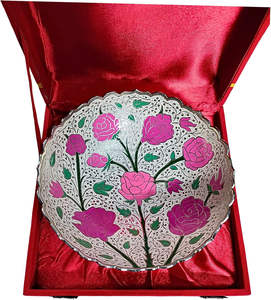 Bol sur pied en laiton moderne personnalisé, artisanat en métal émaillé, élégant, abstrait, panier à fruits, entrée, noix, cadeau de pendaison de crémaillère - Product Image 6