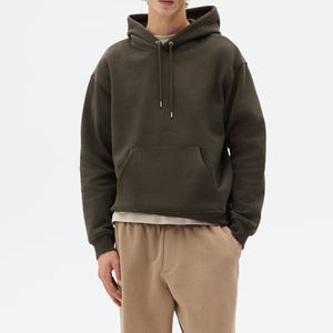 Herren Einfarbiger Kapuzenpullover Reguläre Ärmel Fleece Baumwolle Herbstkleidung 2026 Herren Übergroße Hoodies Freizeithemden - Product Image 1