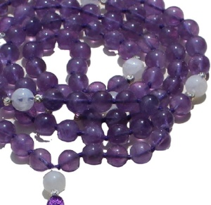 Collier ras du cou en pierre de cristal de guérison, 108 perles de Mala, Chakra, améthyste, pierre naturelle, qualité supérieure - Product Image 2