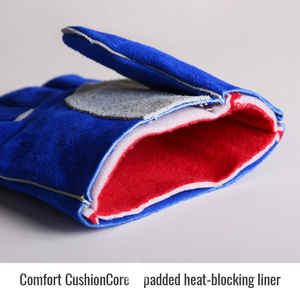 Gants de travail en cuir fendu de qualité supérieure, les plus vendus, résistants au feu et à la chaleur, avec doublure en laine pour soudeurs - Product Image 6