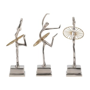 Contemporary Metal Figurine Set 3 Pcs Handmade Artistic Table <b>Decor</b> Living Room Sculptures - Product Image 3