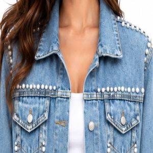 Chaqueta Vaquera para Mujer WARPRO INDUSTRY, Manga Larga, Cuello Camisero, Cierre de un Botón, Corte Corto, Ropa de Invierno - Product Image 4