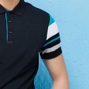 Camisa de Hombre Personalizada de Moda, Tejido de Punto, Color Sólido, Manga Corta, Alta Calidad, Casual, Transpirable, con Logotipo Bordado Personalizado - Product Image 3