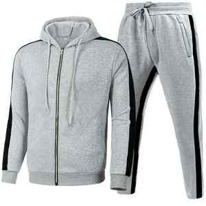 Ensemble de jogging en molleton de coton épais pour homme, coupe ajustée, avec capuche, tenue de sport, streetwear d'hiver - Product Image 3