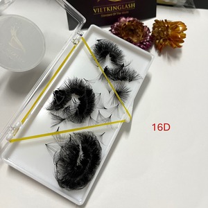 ขนตาปลอมแบบแฮนด์เมด ทำจากเส้นใยสังเคราะห์ PBT คุณภาพสูง ปลายแหลม สีดำด้าน ขนาด 0.03-0.05 มม.  แบบงอน CC/DD/M/LD  ความยาวพิเศษ - Product Image 6