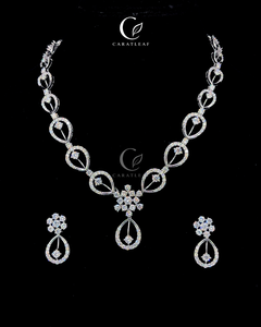 Juego de Collar y Pendientes de Diamantes Cultivados en Laboratorio con Certificación IGI, Oro Blanco de 18K, Joyería Fina de Lujo, Regalo para Novia, Boda o Fiesta - Product Image 3