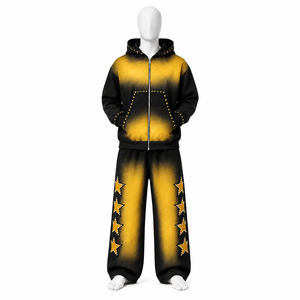 High Quality Men Customized Logo Best Selling Heavyweight Oversized Pullover Hoodie Tracksuit <b>Set</b> Made By Elson Sports - Product Image 1