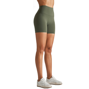 Custom Logo <b>Tummy</b> <b>Control</b> Fitness Butt Lifting Gym Shorts Women Breathable High Waist Biker Yoga Short With Pocket - Product Image 5