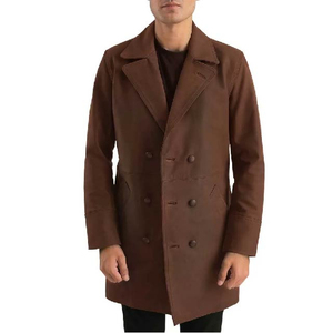Chaqueta de Motociclista de Cuero Genuino Marrón, Elegante, Duradera, de Primera Calidad, Informal, para Hombre, con Logotipo Frontal, para Otoño - Product Image 1