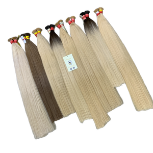 Venta caliente de alta calidad para Ombre Blonde Platinum Soft Loose Deep Wave Bulk Virgin Extensiones de cabello ruso natural Extensi - Product Image 1