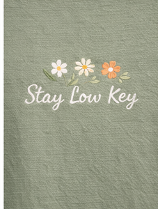 Custom Printed Minimalist Quote T Shirt Stay Low <b>Key</b> Graphic Tee Unisex Cotton Casual Short Sleeve OEM ODM Wholesale Apparel - Product Image 6