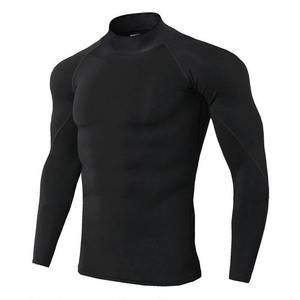 T-shirt de sport ajusté pour homme, logo personnalisé, vêtements de compression pour la gym, respirant, vente en gros - Product Image 3