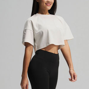 T-shirts courts de sport amples pour femmes, collection 2026, vente en gros, service OEM, conception personnalisée, logo sur mesure, t-shirts courts pour femmes en promotion - Product Image 3