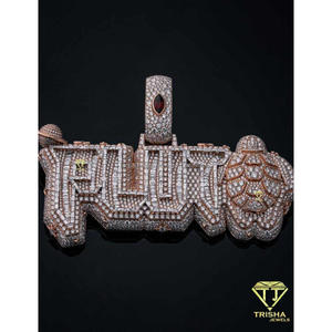 Colgante de Diamante Cultivado en Laboratorio con Diseño de Planeta Plutón, en Plata de Ley 925 con Baño de Oro Rosa y Rodio, Estilo Hip Hop, Joyería Unisex de Moda - Product Image 2